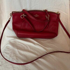 Coach Mini Bennett Satchel – Red Pebbled Leather Small Bag
